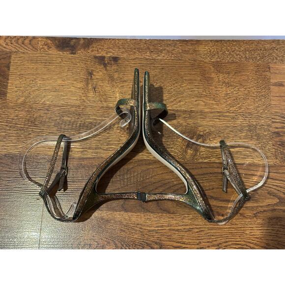 Nine West Glitter Strappy Heels – Yess Sandals | Women’s Size 10 Party Shoes - Picture 6 of 9